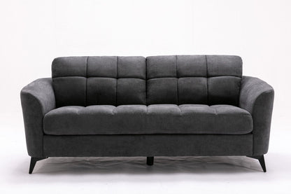 Callie - Woven Fabric Living Room Sofa, Loveseat (Set of 2) - Gray