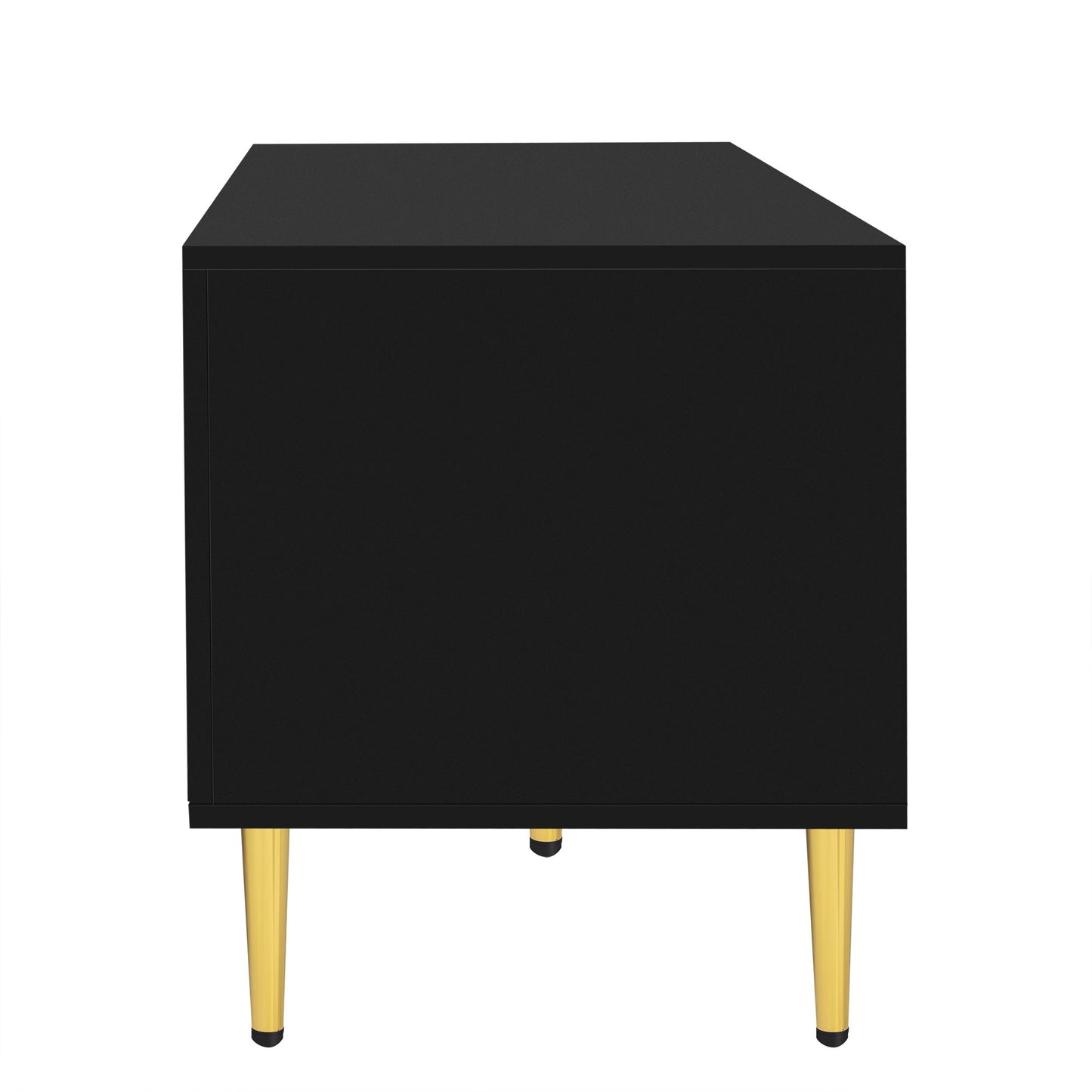Modern TV Stand For Up To 70" TV, Entertainment Center TV Media Console Table, With 3 Shelves And 2 Cabinets, TV Console Cabinet Furniture For Living Room - Black