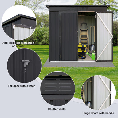 4Ftx6Ft Garden Sheds Outdoor Storage Sheds - Black