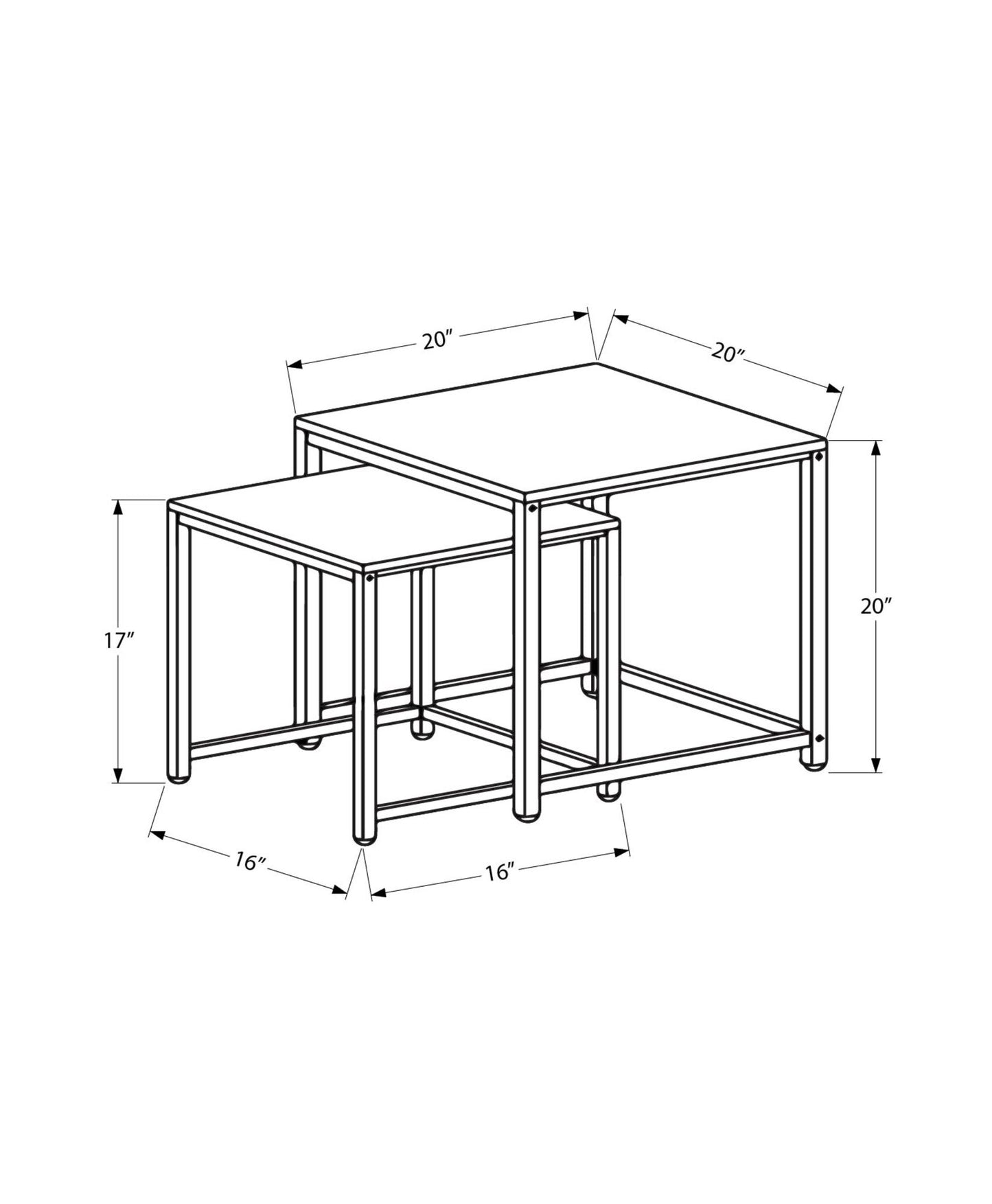 Nesting Table, Transitional (Set of 2) - Brown