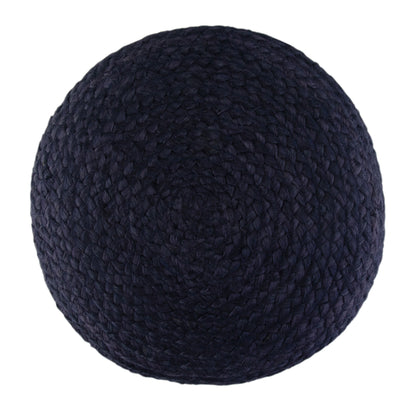 Lydia - Round Pouf - Navy / Natural