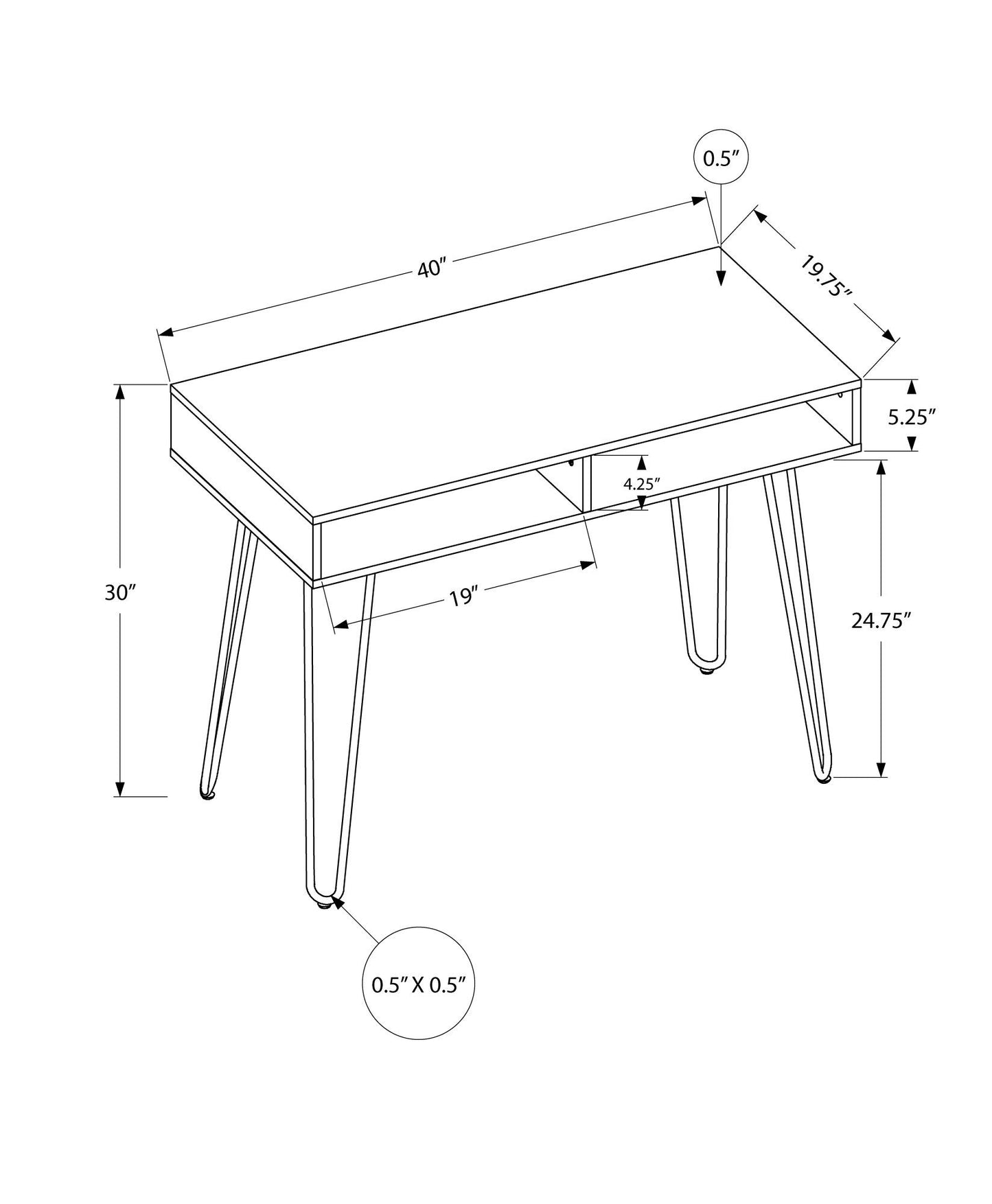 Computer Desk, Home Office, Laptop, Left, Right Set-Up, Storage Drawers, Work, Contemporary & Modern - Gray
