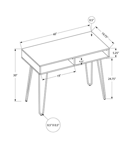 Computer Desk, Home Office, Laptop, Left, Right Set-Up, Storage Drawers, Work, Contemporary & Modern - Gray