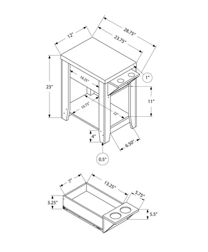 Accent Side Table, Storage, Lamp, Transitional - Espresso