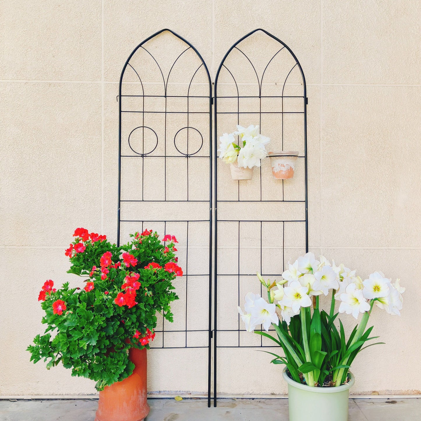 4 Pack Metal Garden Trellis Rustproof Trellis For Climbing Plants Outdoor Flower Support - Black