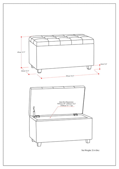 Cosmopolitan - Storage Ottoman - Cloud Gray