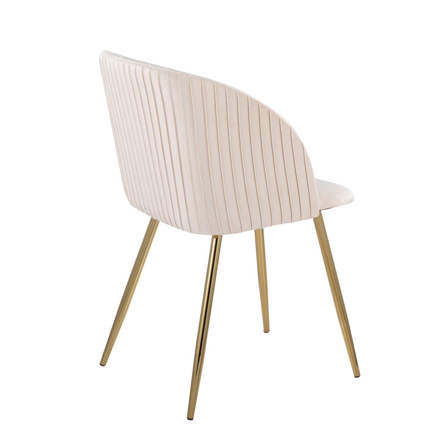 Fran - Pleated Contemporary Chair (Set of 2) - Gold / Pleated White