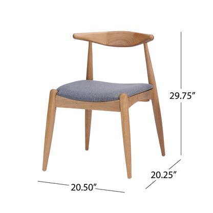 Candescent - Dining Chair With Curved Back And Wood Frame (Set of 2) - Gray