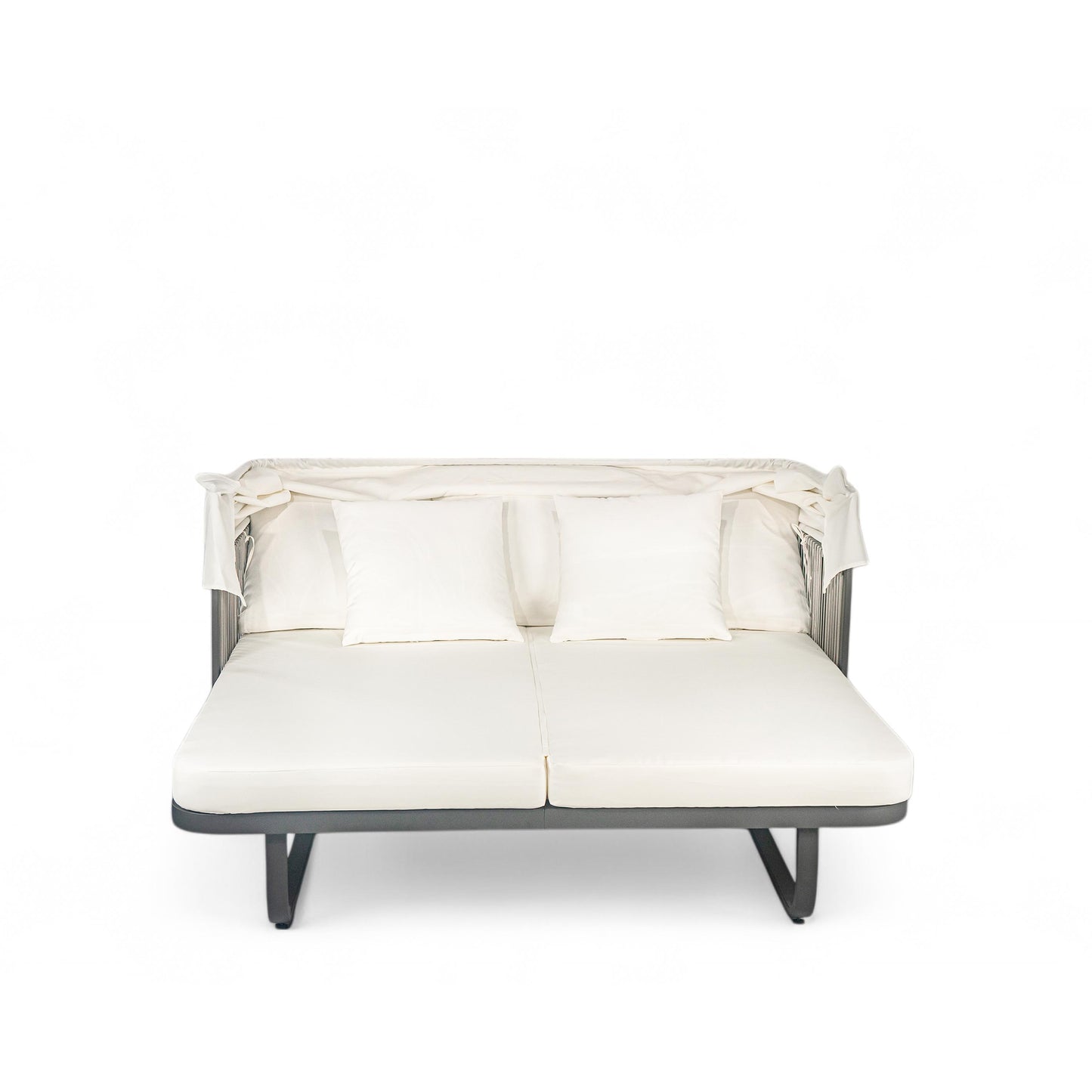 Outdoor Patio Daybed Rattan Daybed Outdoor Sunbed With Detachable Pillows For Patio, Backyard, Pool - Beige