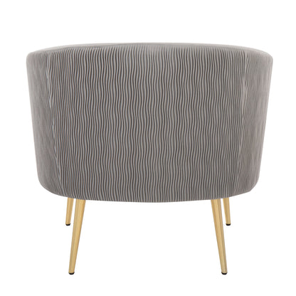 Tania - Pleated Waves Contemporary / Glam Chair - Gold / Silver