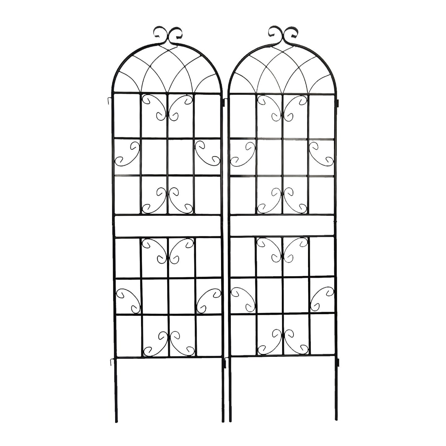 4 Pack Metal Garden Trellis Rustproof Trellis For Climbing Plant Outdoor Flower Support - Black