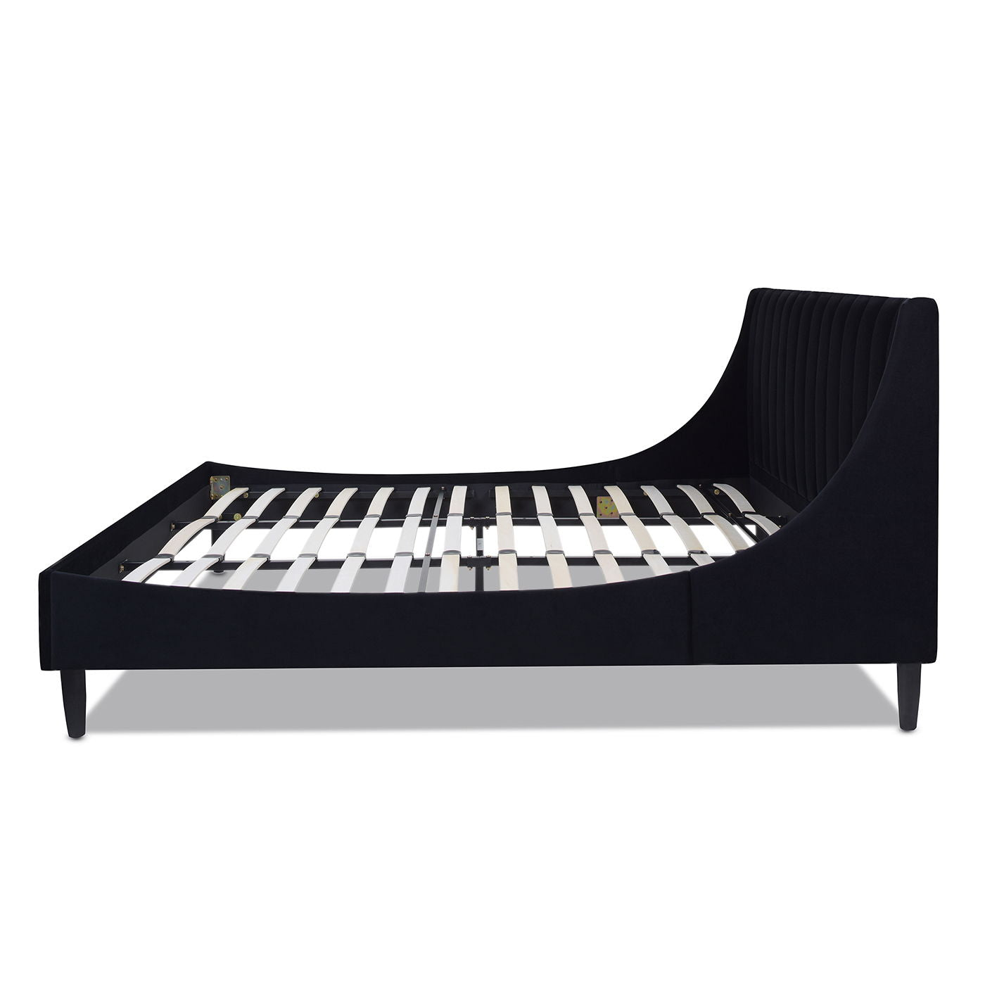 Aspen - King Vertical Tufted Headboard Platform Bed Set - Anthracite Black