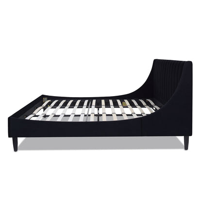 Aspen - King Vertical Tufted Headboard Platform Bed Set - Anthracite Black