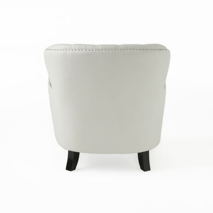 Modern Accent Chair Upholstered Foam Filled Living Room Chairs Comfy Reading Chair Mid Century Modern Chair, Armchair For Living Room Bedroom - Ivory