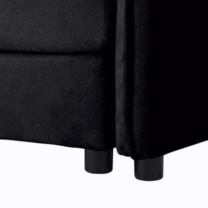 Oversized Deep Seat Luxury 2 Piece Sofa Set, Modern Chenille Comfy Cloud Couches For Living Room Office - Black