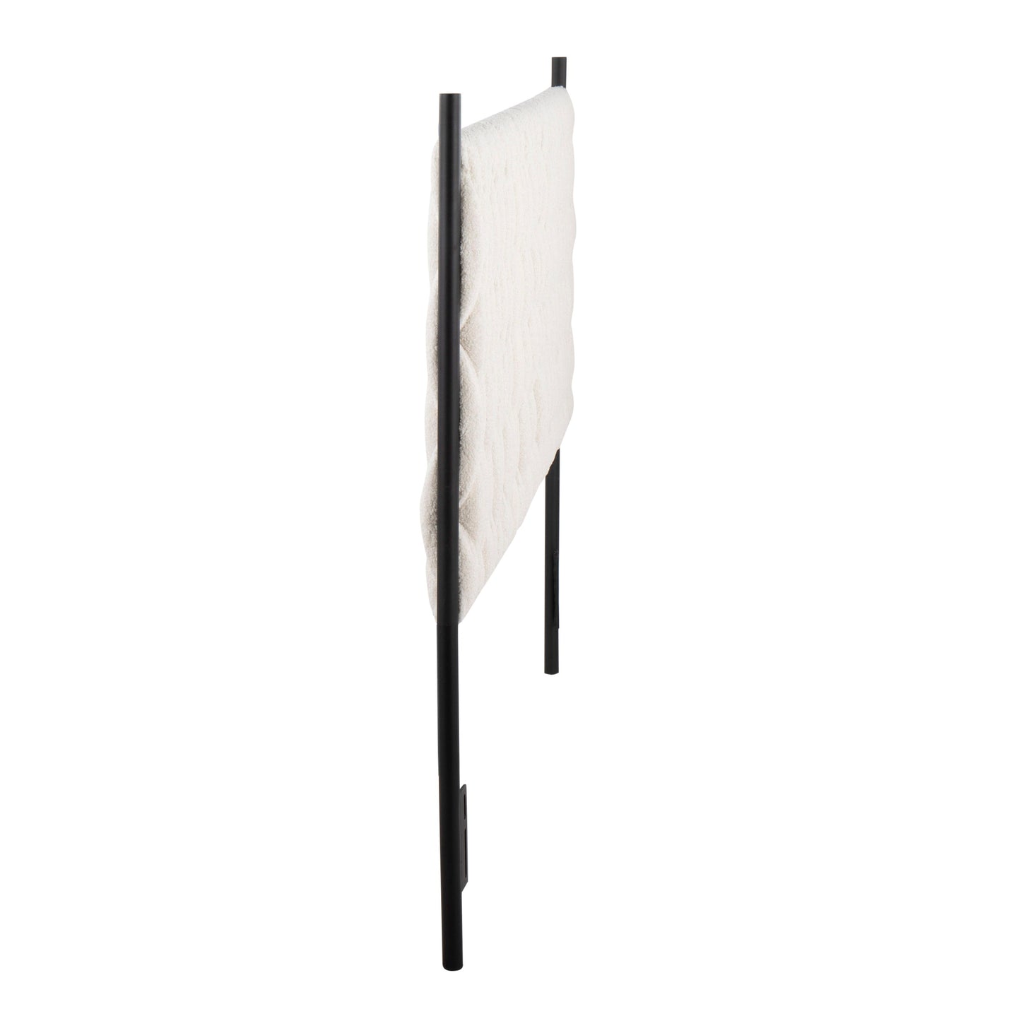 Braided Matisse - Queen Size Headboard - Black / Cream Sherpa