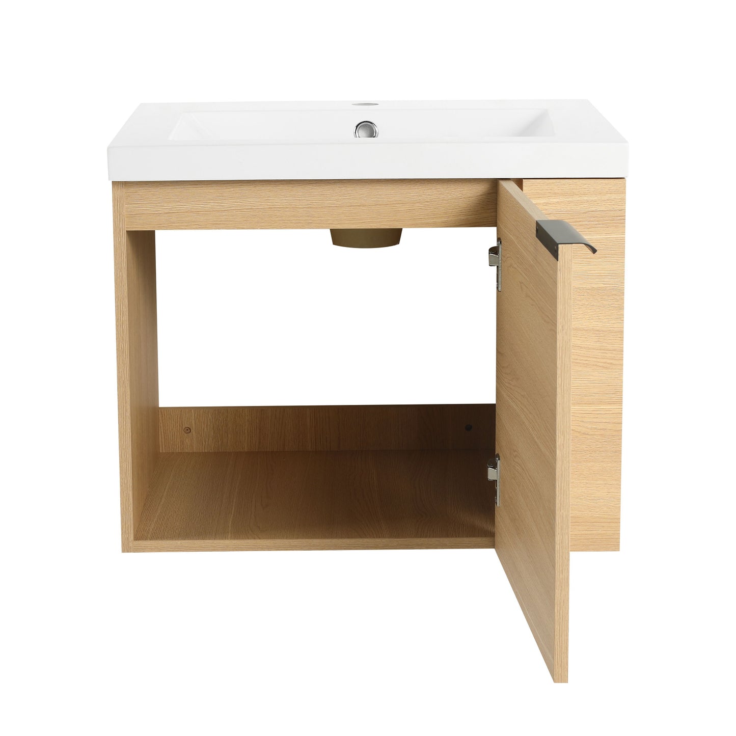 Modern 24" Bathroom Vanity Sink Combo With Spacious Storage And Construction - Oak