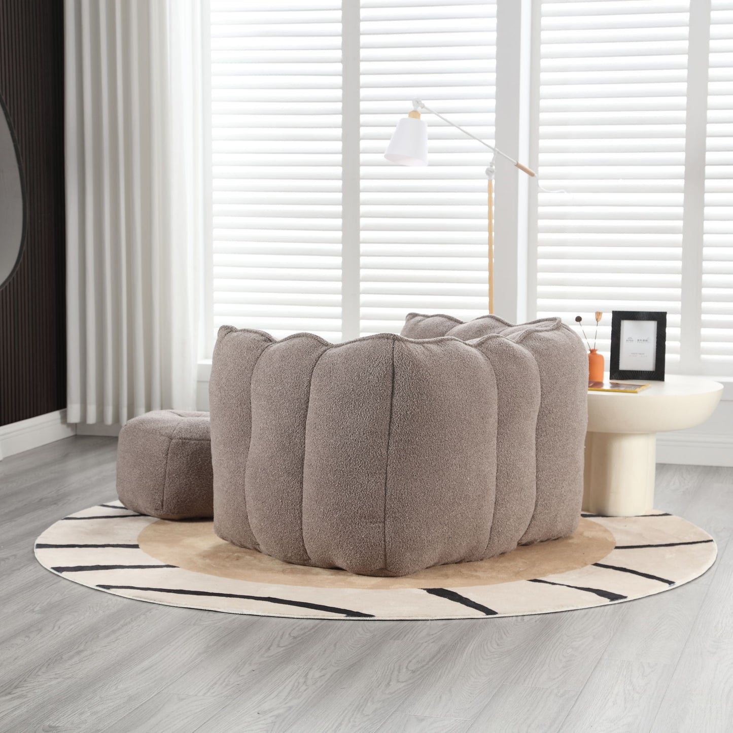 Soft Bean Bag Chair With High Resilient Foam (Chips) - Coffee