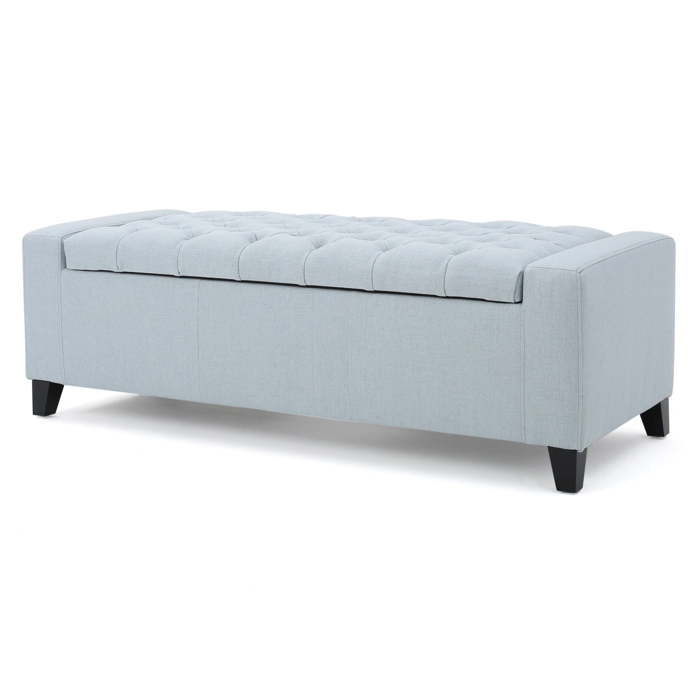 Stylish Guernsey Ottoman With Storage Function - Light Sky