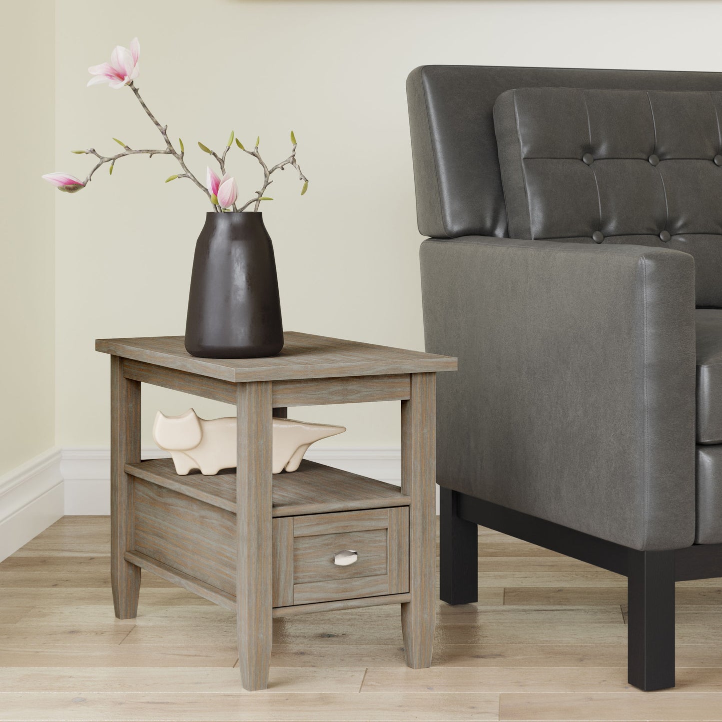 Warm Shaker - Narrow Side Table - Distressed Gray