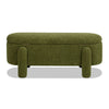 Hugo - Oval Fully Upholstered Storage Bench - Moss Green