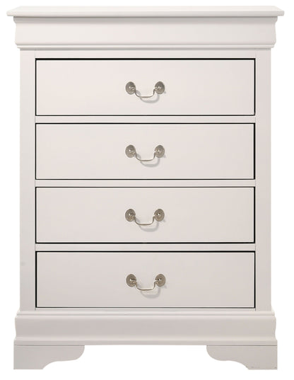 4 Drawer Chest Traditional Style - White
