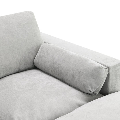Modular Sectional With Storage Pockets, 5 Seat U Shaped Couch Set With Pillows, Free Combination Modern Cloud Sofa With 2 Movable Ottoman - Medium Gray