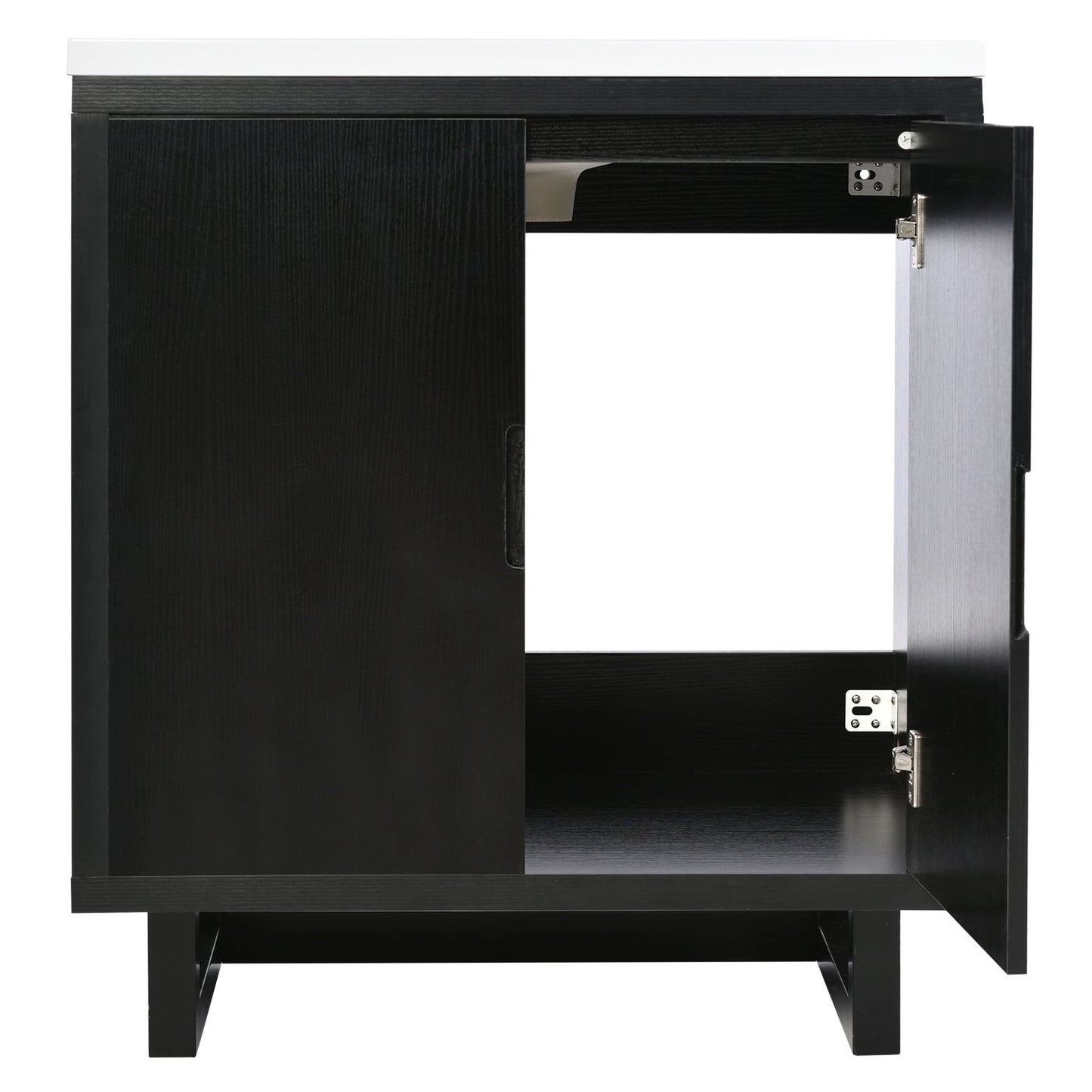 Bathroom Vanity Set With Sink, Combo Cabinet, Bathroom Storage Cabinet, Solid Wood Frame - Black
