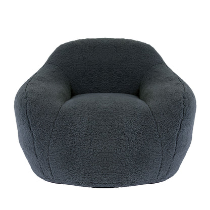 Giant Bean Bag Chair For Adults, Spacious Memory Foam Bean Bag Sofa With Armrests Teddy Fabric, Comfy Seating For Living Room Or Bedroom - Light Grayish Green