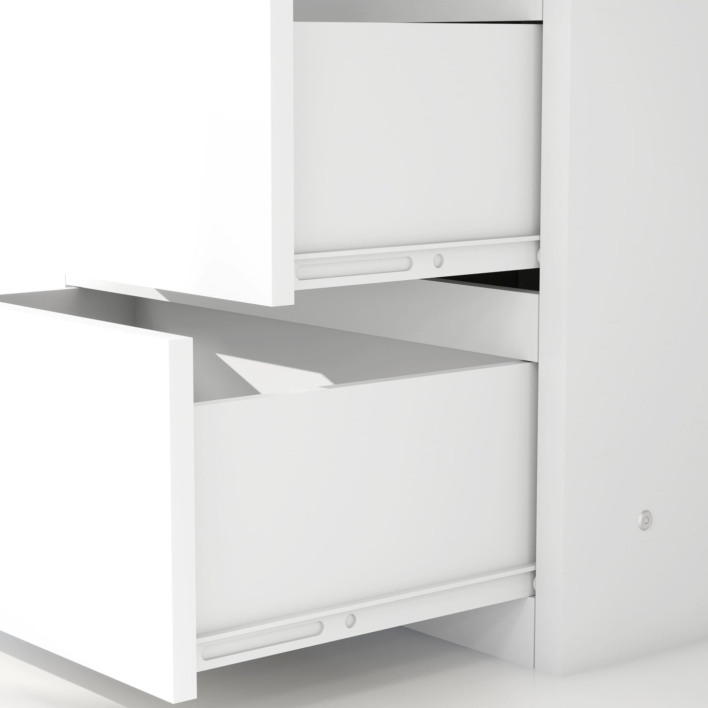 2 Door Storage Desk Wardrobe For Bedroom With Shelves And Drawers - White