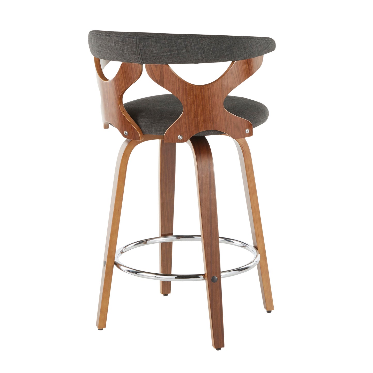 Gardenia - Mid-Century Modern Counter Stool (Set of 2) - Walnut / Charcoal