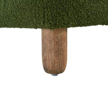 Elegant Ottoman With Comfortable Cushion And High Quality Upholstery - Dark Green