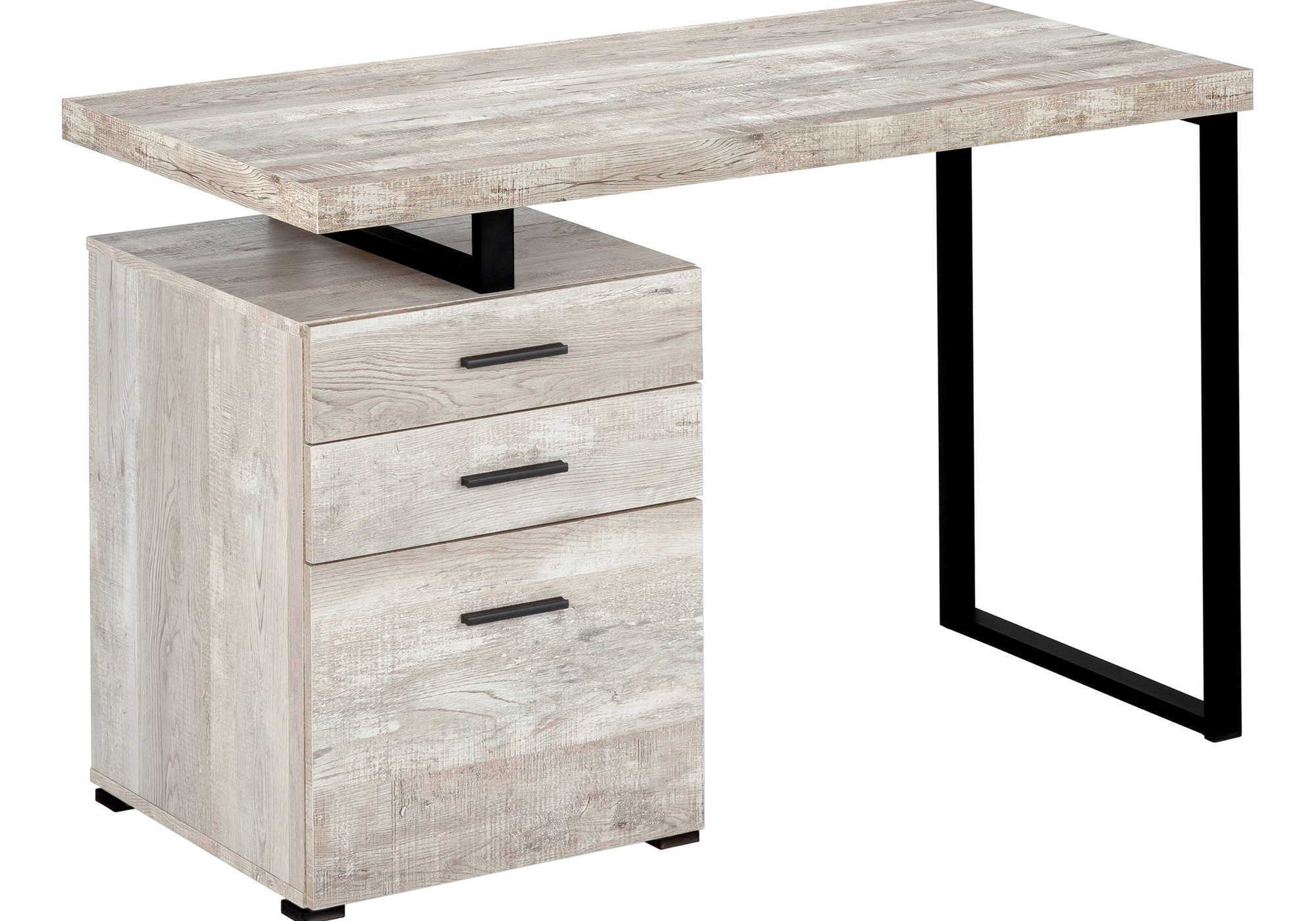 Computer Desk For Home Office, Laptop, Left, Right Set - Up, Storage Drawers - Taupe