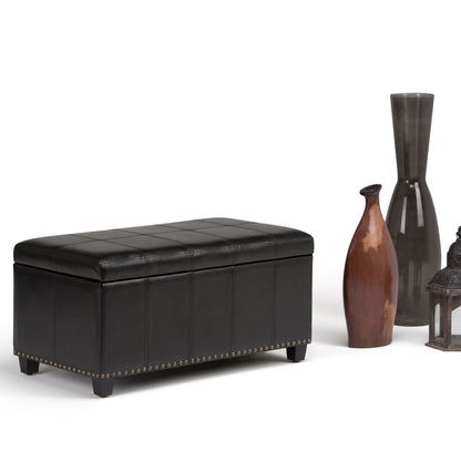 Amelia - Storage Ottoman Bench - Midnight Black