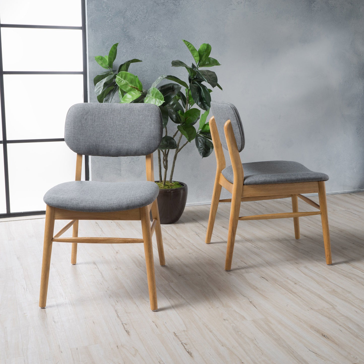 Voyager Upholstered Accent Chair With Splayed Legs And Wood Frame (Set of 2) - Gray