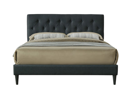 Queen Sized Tufted Bed With USB - Black