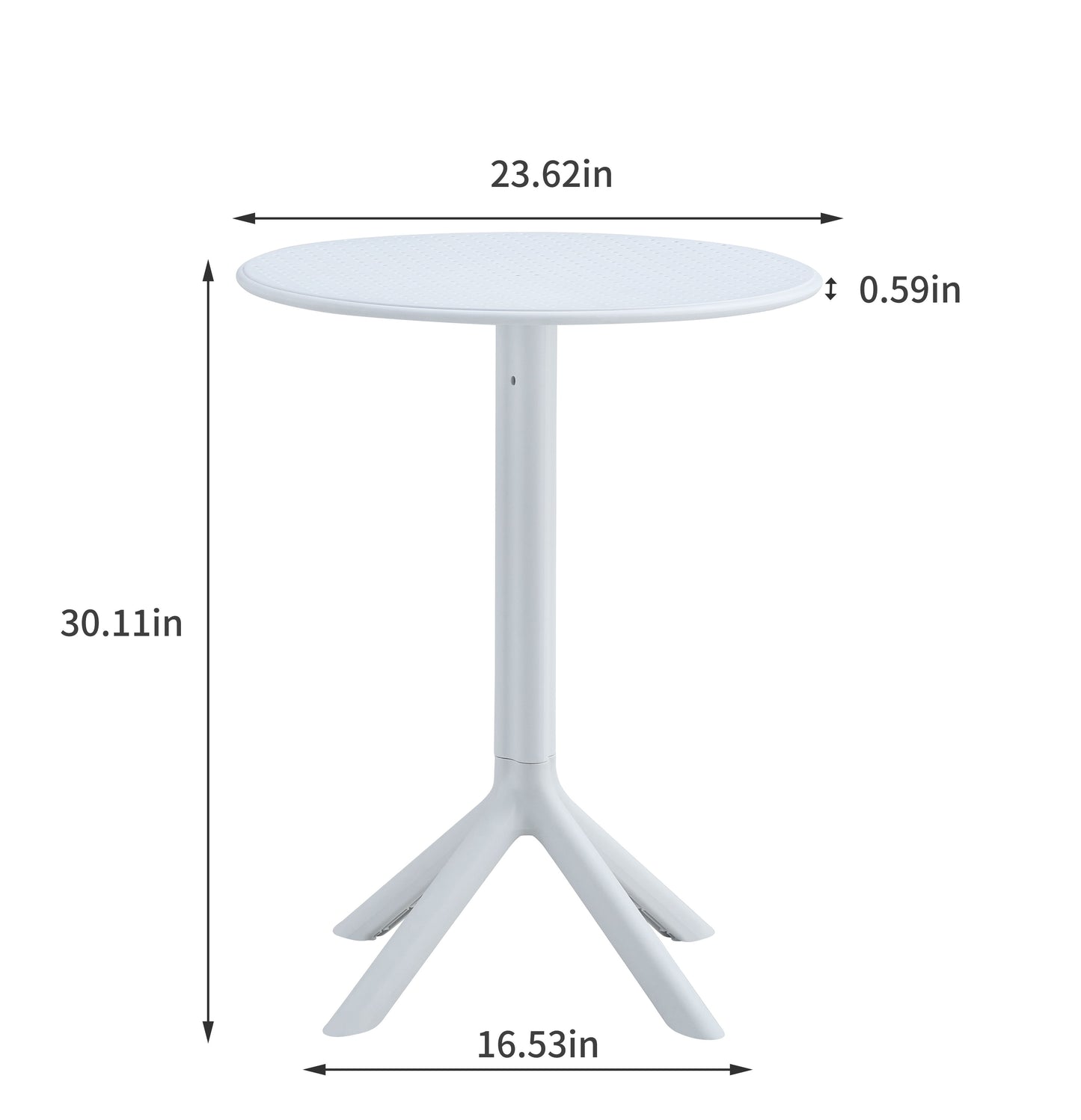3 Piece Set, Plastic Arm Chair, Bistro Grs Premium Ocean Plastic - White