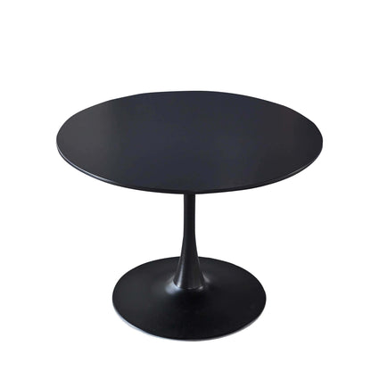 Tulip Table Mid-Century Dining Table For 4-6 People With Round MDF Table Top, Pedestal Dining Table, End Table Leisure Coffee Table - Black