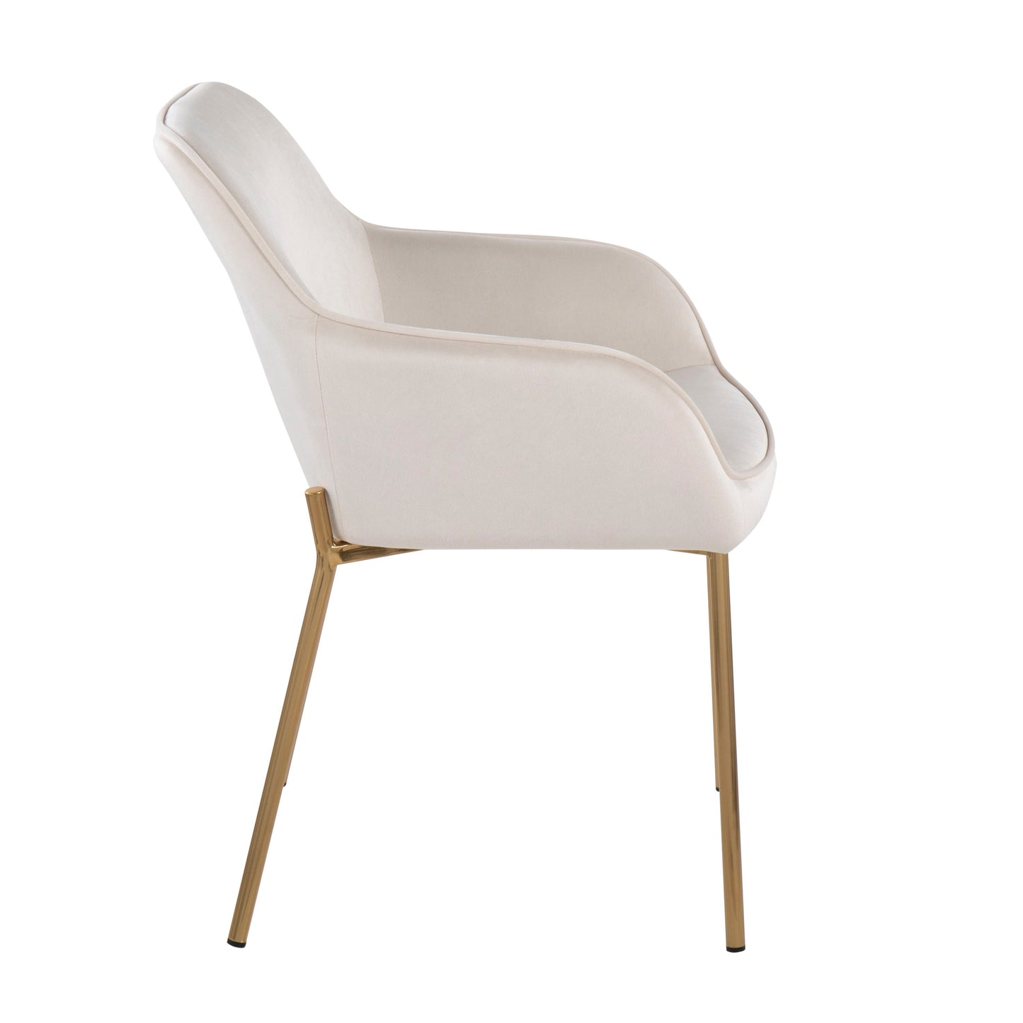 Daniella - Contemporary Dining Chair (Set of 2) - Gold / Cream