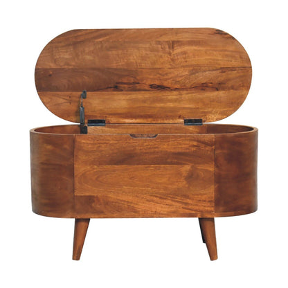 Rounded Lid Up Blanket Box - Chestnut