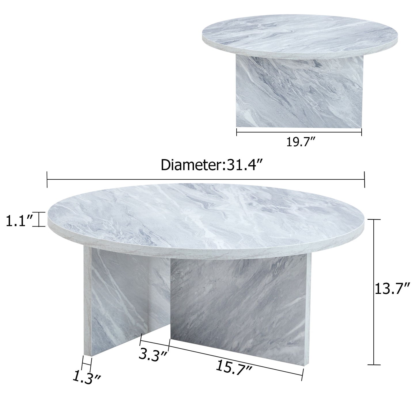 A Multi Style Decor Friendly Round Coffee Table, Featuring Modern Minimalism And Nordic Flair - White