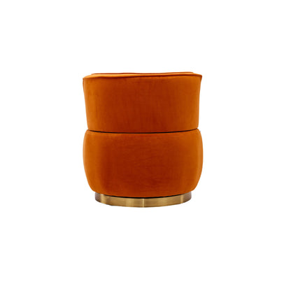 360 Degree Swivel Cuddle Barrel Accent Sofa Chair, Fluffy Round Armchair - Orange