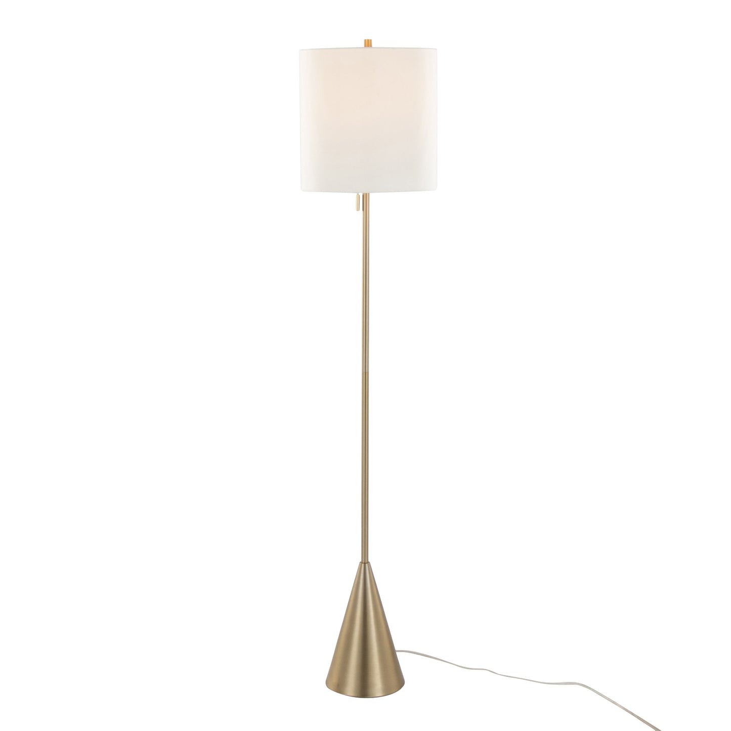 Cone - Contemporary Floor Lamp - Gold / White