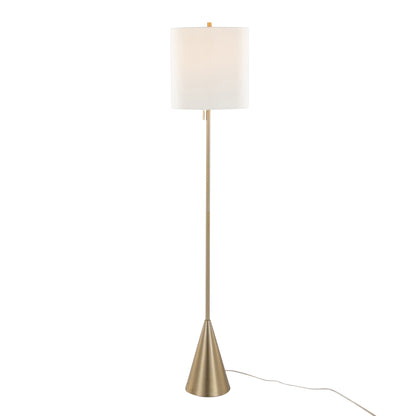 Cone - Contemporary Floor Lamp - Gold / White