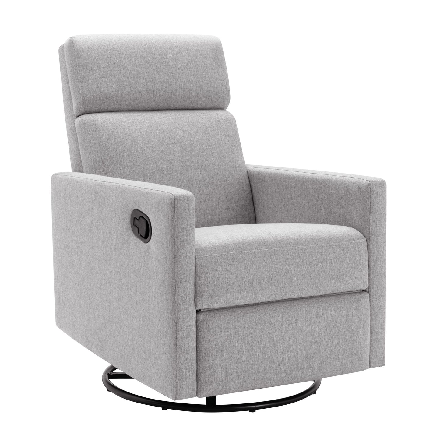 Modern Upholstered Rocker Nursery Chair Plush Seating Glider Swivel Recliner Chair - Gray