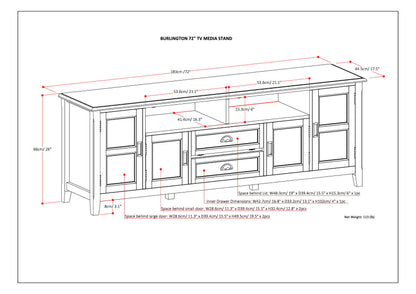 Burlington - TV Media Stand - Mahogany Brown