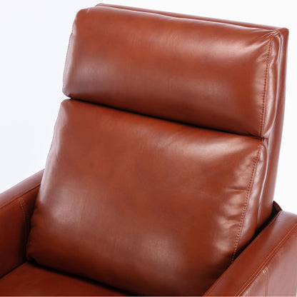 Biscoe - Mid Century Push Back Recliner - Caramel