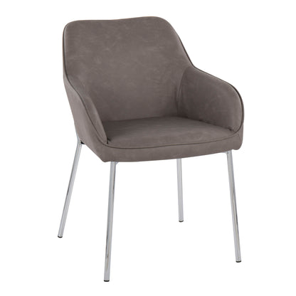 Daniella - Contemporary Dining Chair (Set of 2) - Chrome / Gray