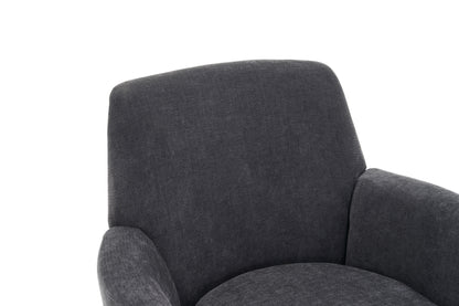 Swivel Barrel Chair, Swivel Accent Chairs Armchair For Living Room, Reading Chairs For Bedroom Comfy, Round Barrel Chairs With Gold Stainless Steel Base - Dark Gray