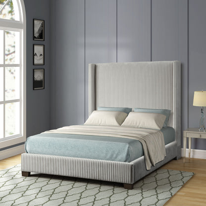 Queen Upholstered Bed - Light Gray